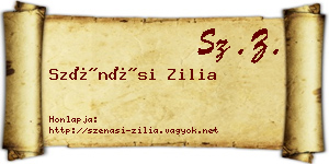 Szénási Zilia névjegykártya